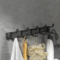 Modern Matte Black Bathroom Accessory Set with Bath Shelf/Towel Hooks/Towel Bar