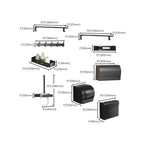 Modern Matte Black Bathroom Accessory Set with Bath Shelf/Towel Hooks/Towel Bar