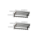 Modern Matte Black Bathroom Accessory Set with Bath Shelf/Towel Hooks/Towel Bar
