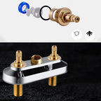 High Arch Brass Bathroom Faucet Double Handle Basin Tap