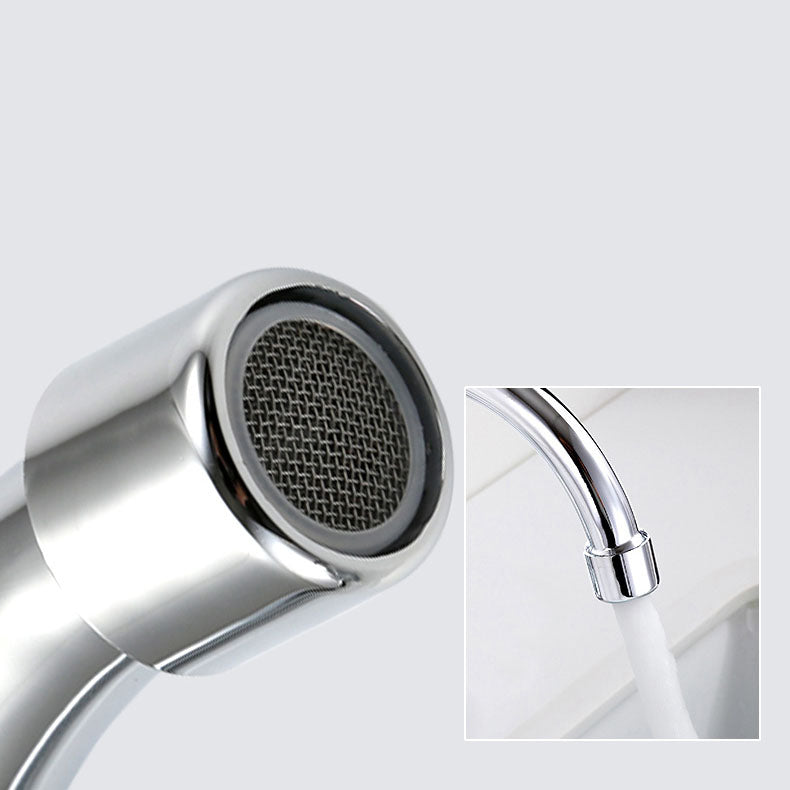 High Arch Brass Bathroom Faucet Double Handle Basin Tap
