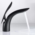 Brass 1-Hole Basin Faucet Lever Handle Sink Faucet Round Modern Faucet for Bathroom