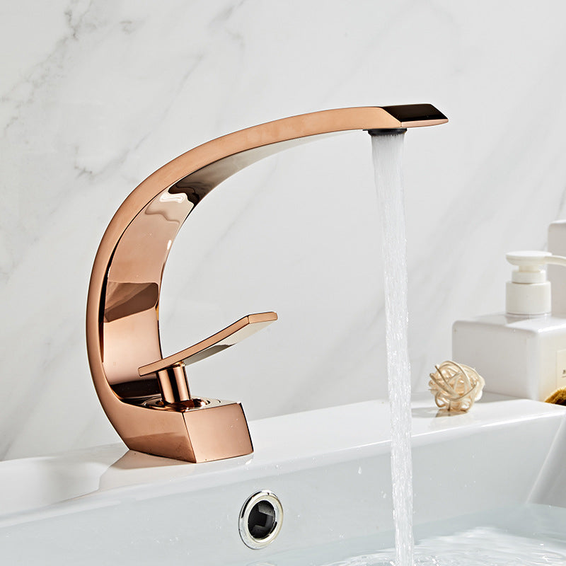 17 cm High Basin Faucet Luxury 1 Hole Basin Faucet Cubic Bathroom Faucet