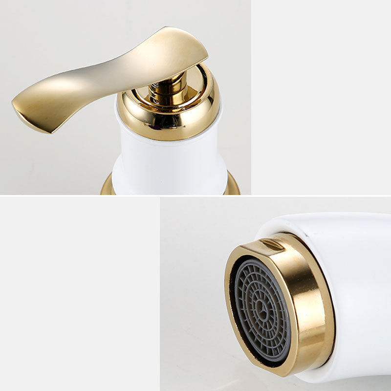 Modern Vessel Faucet Metal Lever Handles Low Arc Vessel Faucet for Home
