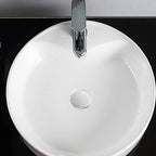 Contemporary Sink Porcelain Water Trough with Round Shape (Faucets Not Included)