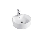 Contemporary Sink Porcelain Water Trough with Round Shape (Faucets Not Included)