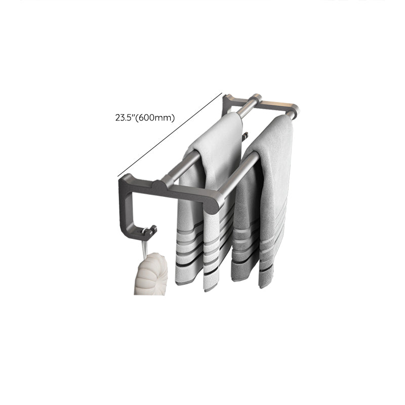 Gray contemporary bathroom accessory set bathroom shelf/towel holder & bathrobe hook incl.
