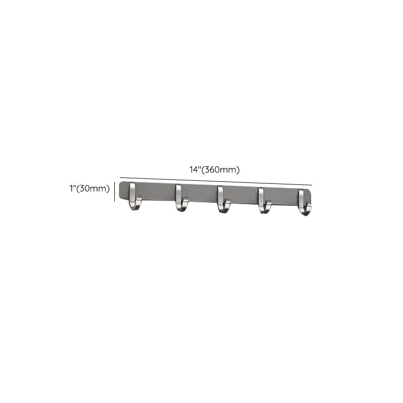 Gray contemporary bathroom accessory set Bathroom shelf/towel holder & bathrobe hook incl.