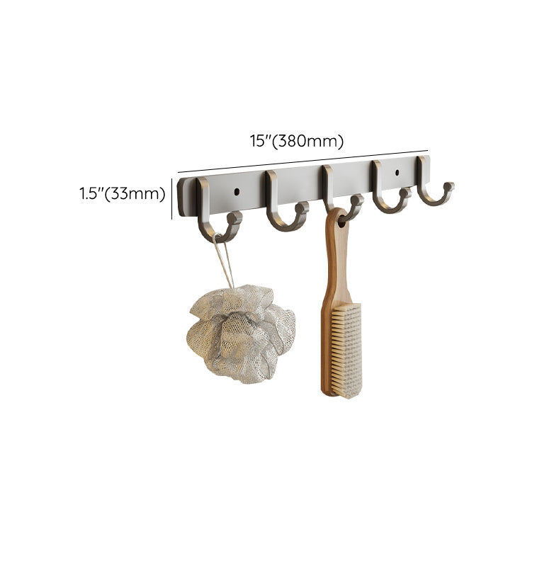 Contemporary Bathroom Accessory Set Grey Aluminum Bathroom Accessory Kit