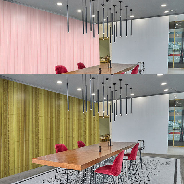 Modern Wall Paneling Peel and Stick Wood Look Design Rectangular Wall Paneling