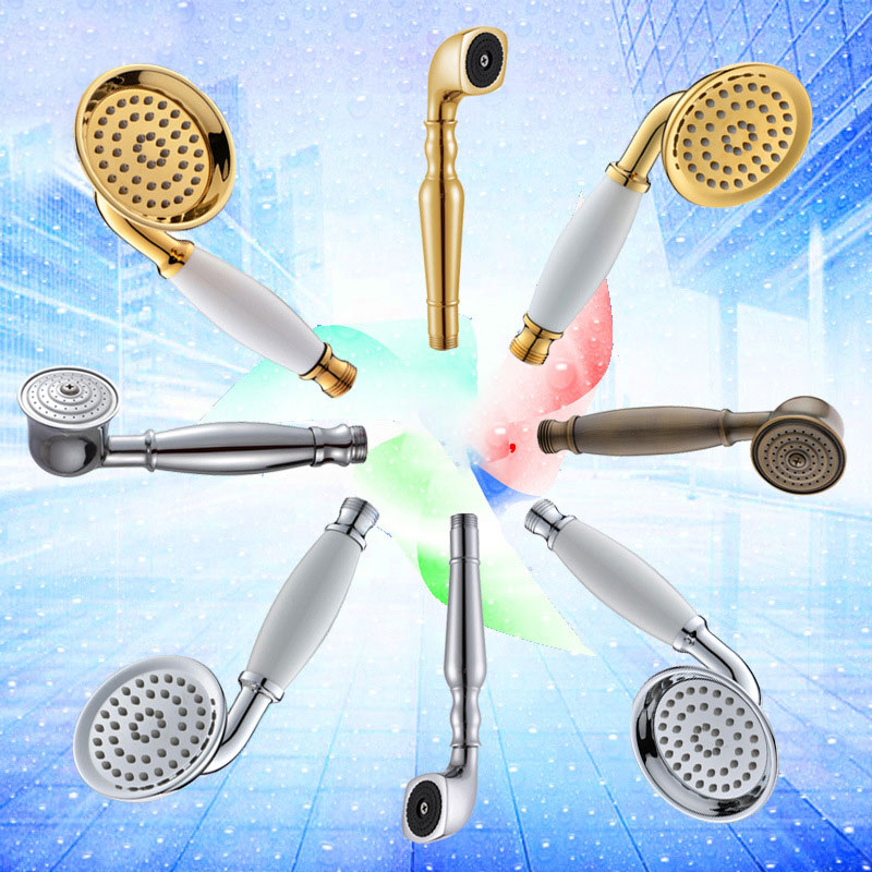 All-Copper Single-Function Handheld Showerhead European Style Antique Rain Showerhead
