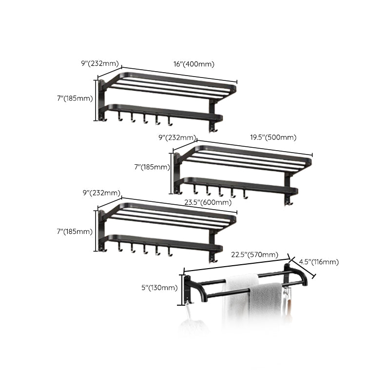 Matte black bathroom accessory set Modern bathroom accessory hardware set