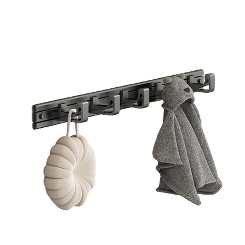 Modernism Aluminum Bathroom Accessories Set Gray Metal Bathroom Set with Towel Holder/Bath Shelf