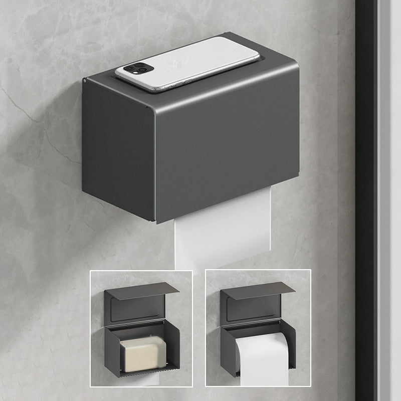 Modernism Aluminum Bathroom Accessories Set Gray Metal Bathroom Set with Towel Holder/Bath Shelf