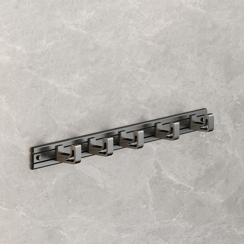 Modernism Aluminum Bathroom Accessories Set Gray Metal Bathroom Set with Towel Holder/Bath Shelf