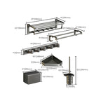 Modernism Aluminum Bathroom Accessories Set Gray Metal Bathroom Set with Towel Holder/Bath Shelf