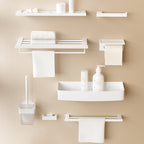 Modern White Bathroom Accessory Set Stainless Steel Bath Hardware Set