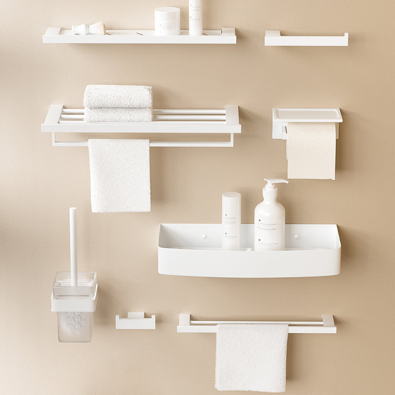 Modern White Bathroom Accessory Set Stainless Steel Bath Hardware Set