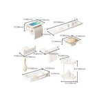 Modern White Bathroom Accessory Set Stainless Steel Bath Hardware Set