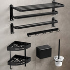 Black modern bathroom accessory set stainless steel bathroom fittings