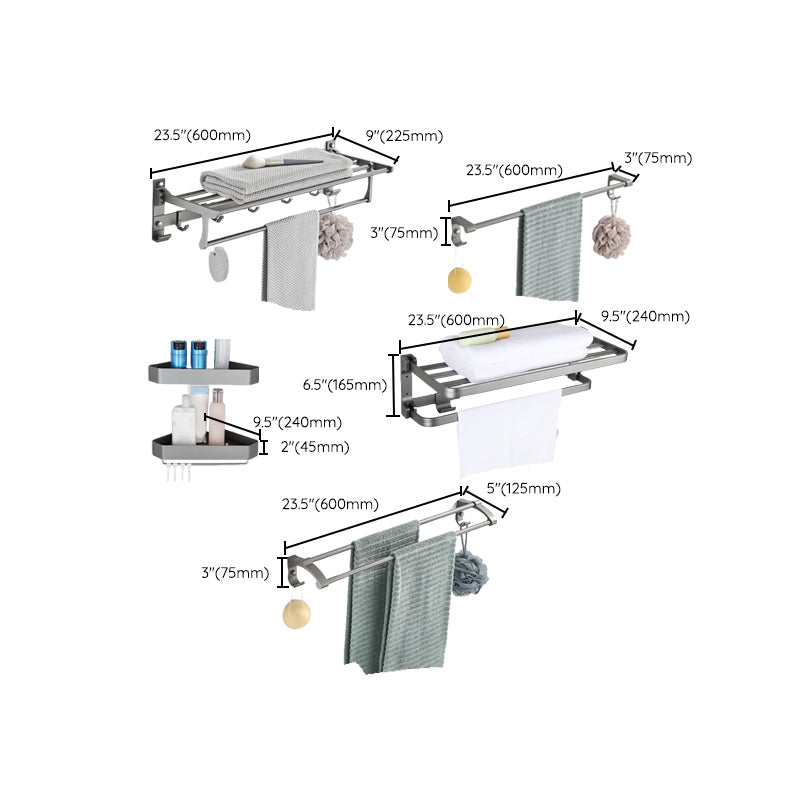 Modern Chrome Bathroom Accessories Set Aluminum Bathroom Fittings Set
