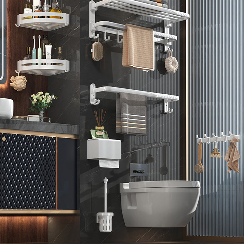 Modern white bathroom accessories as a single piece or in a set made of metal