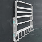 Modern white bathroom accessories as a single piece or in a set made of metal