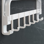 Modern white bathroom accessories as a single piece or in a set made of metal