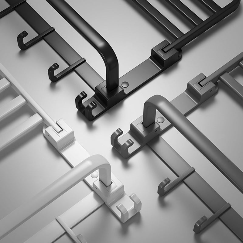 Modern white bathroom accessories as a single piece or in a set made of metal