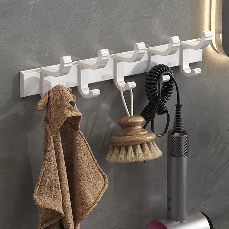 Modern white bathroom accessories as a single piece or in a set made of metal