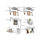 Modern white bathroom accessories as a single piece or in a set made of metal