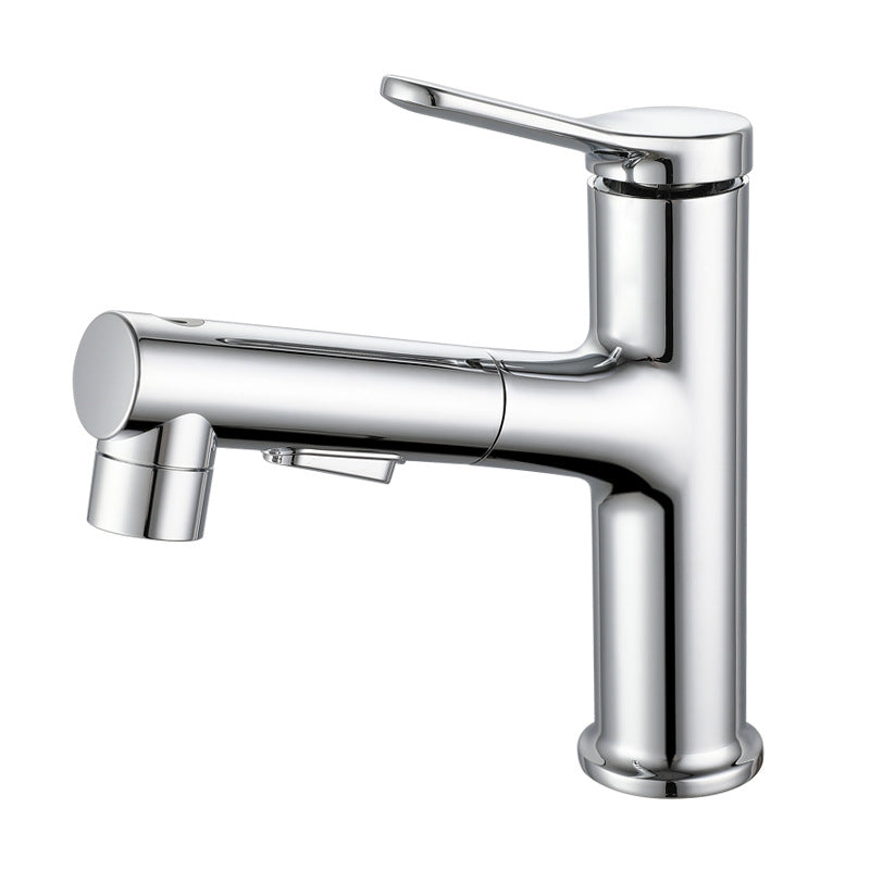 Extendable Bathroom Faucet Brass Modern Faucet with Water Hose