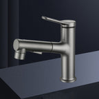 Extendable Bathroom Faucet Brass Modern Faucet with Water Hose