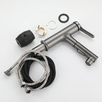 Extendable Bathroom Faucet Brass Modern Faucet with Water Hose