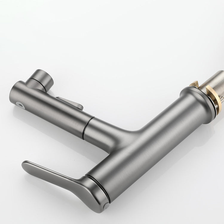 Extendable Bathroom Faucet Brass Modern Faucet with Water Hose