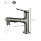 Extendable Bathroom Faucet Brass Modern Faucet with Water Hose