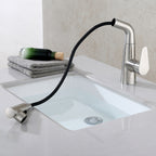 Contemporary Vessel Faucet Pull-Out Faucet with Single Lever Handle