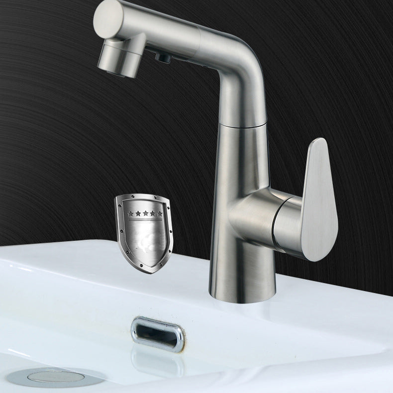 Contemporary Vessel Faucet Pull-Out Faucet with Single Lever Handle