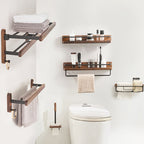 Modern Bathroom Accessory Set Aluminum & Wood Bathroom Fittings Set