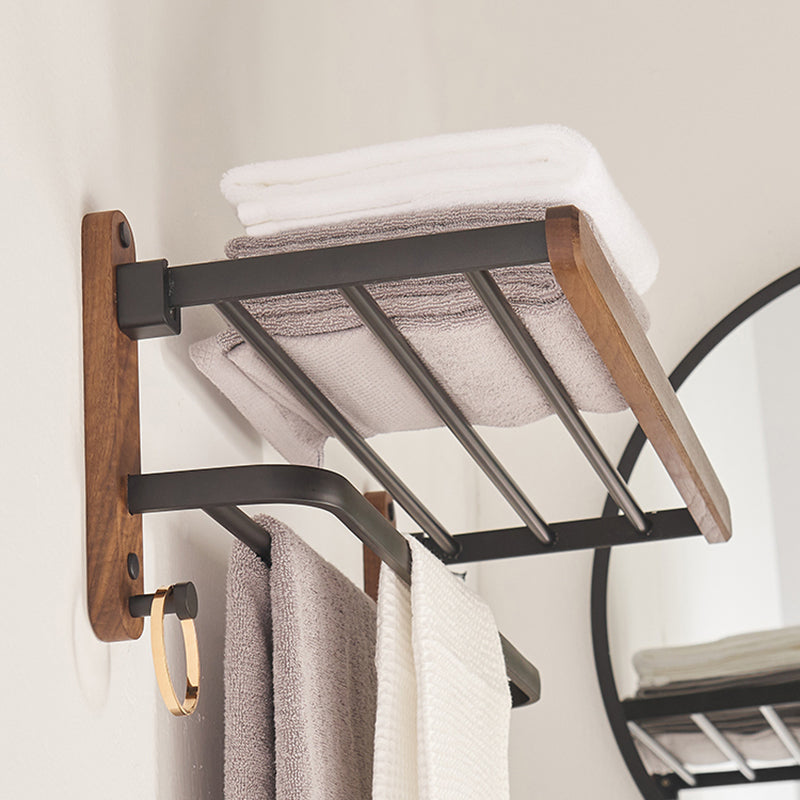 Modern Bathroom Accessory Set Aluminum & Wood Bathroom Fittings Set