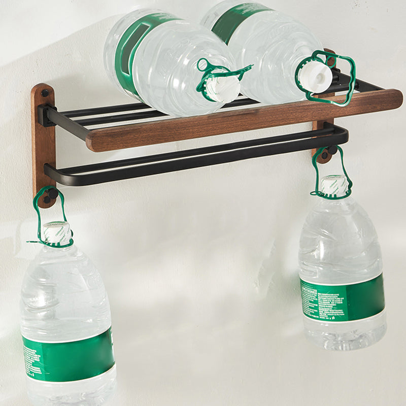 Modern Bathroom Accessory Set Aluminum & Wood Bathroom Fittings Set