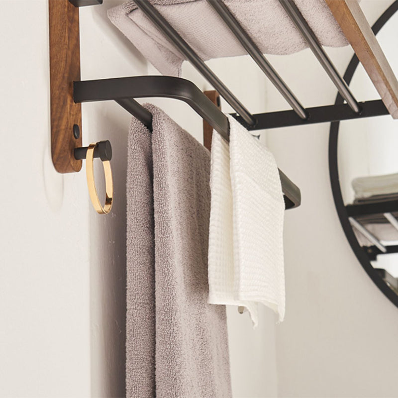 Modern Bathroom Accessory Set Aluminum & Wood Bathroom Fittings Set