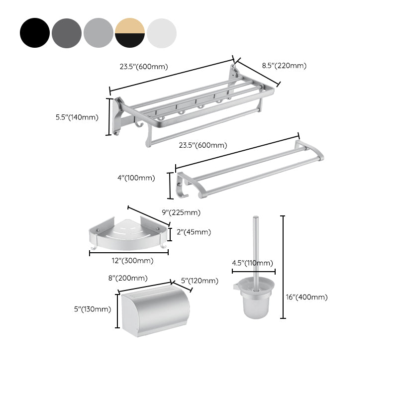 6-piece contemporary bathroom accessory set bathroom shelf/towel bar paper holder included