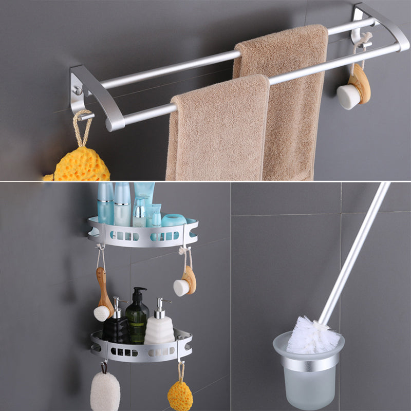 6-piece modern bathroom hardware set made of aluminum with towel holder/paper holder