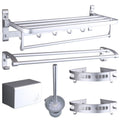 6-piece modern bathroom hardware set made of aluminum with towel holder/paper holder