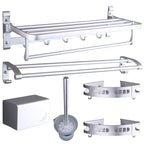 6-piece modern bathroom hardware set made of aluminum with towel holder/paper holder