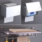 6-piece modern bathroom hardware set made of aluminum with towel holder/paper holder