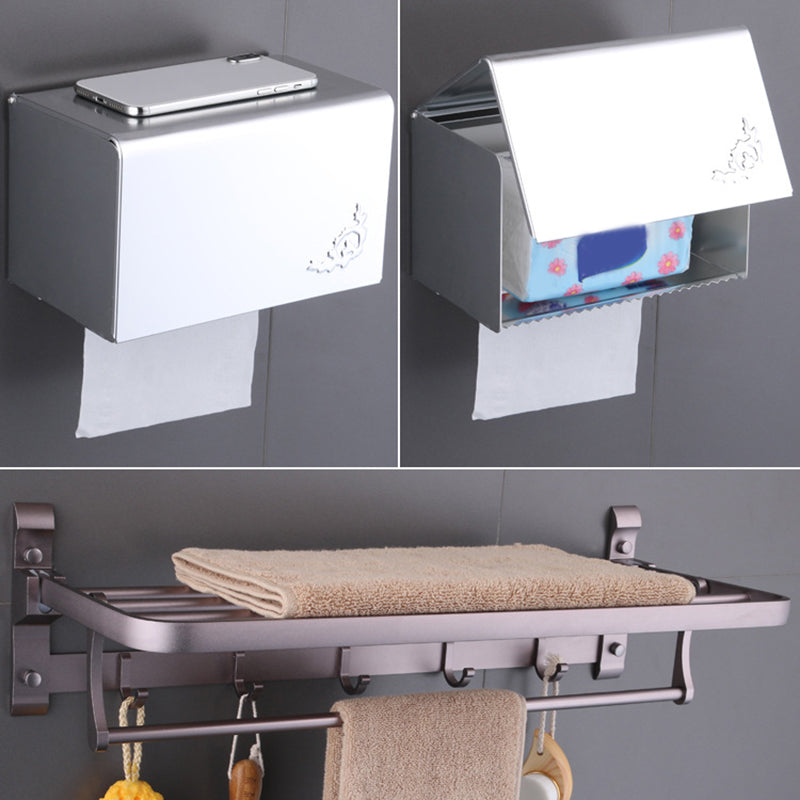 6-piece modern bathroom hardware set made of aluminum with towel holder/paper holder