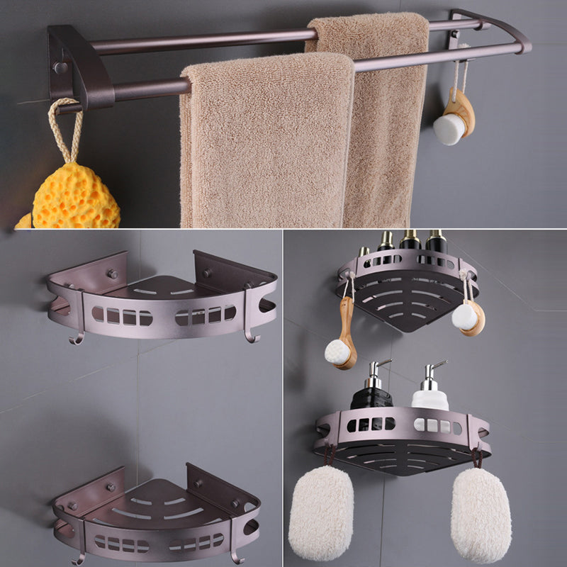 6-piece modern bathroom hardware set made of aluminum with towel holder/paper holder