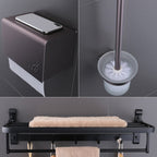 6-piece modern bathroom hardware set made of aluminum with towel holder/paper holder